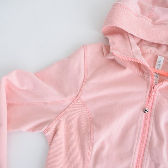 Lululemon Rejuvenate Pink Hoodie Zip Up Mockneck Casual Bleached Coral Sweater 8 - Picture 11 of 12